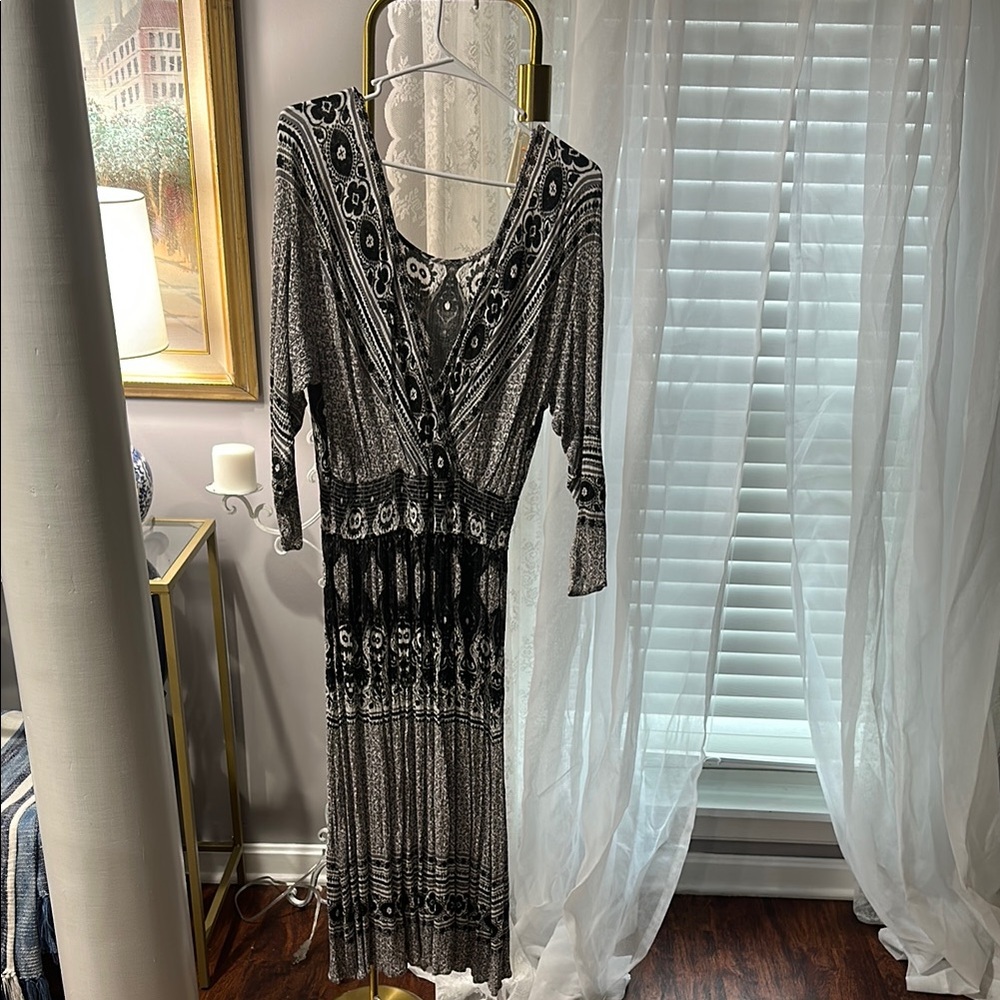 Last chance!! Free People Black and White Long Dress